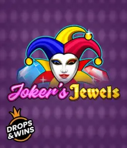 Discover the colorful ambiance of the Joker's Jewels game by Pragmatic Play, featuring a captivating joker's mask decorated with a multicolored jester hat. This graphic conveys the joyful spirit of classic slots, set against a purple background. Perfect for those who love classic slot games, promising a thrilling adventure. 